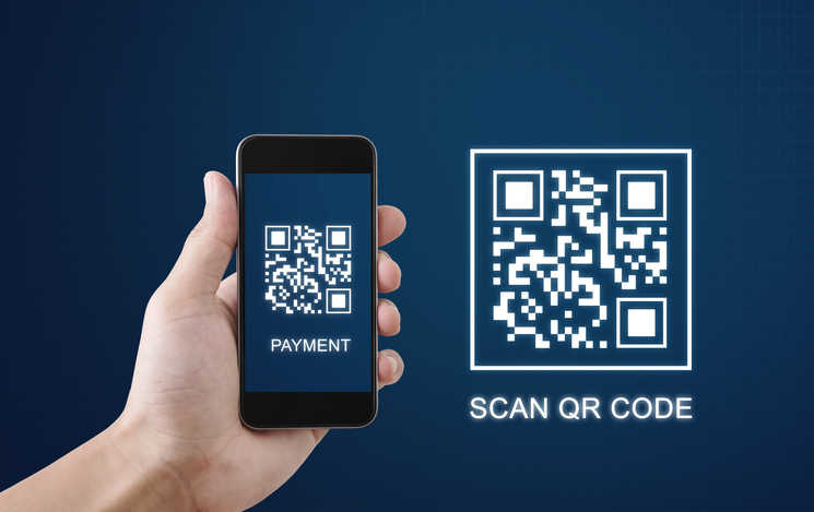 Código QR escaneado con un móvil