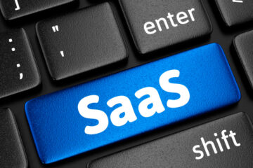SaaS key (Software as a service) - cloud computing concept.